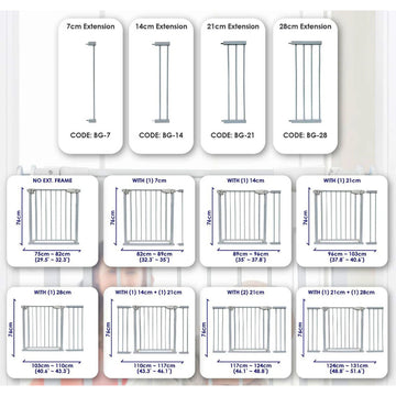 Lucky Baby Smart System BG-03 2 Way Swing Back Gate & Extention - 0