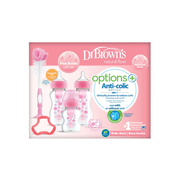 Dr Brown’s Anti-Colic Options+™ Wide-Neck Baby Milk Bottle Gift Set