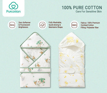 Purcotton Baby Swaddle 100% Pure Premium Cotton