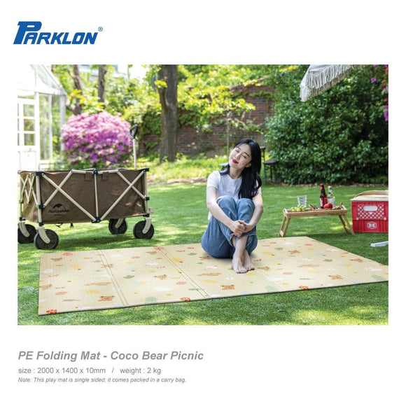 Parklon PE Folding Mat Coco Bear Picnic (2000MM X 1400MM X 10MM)