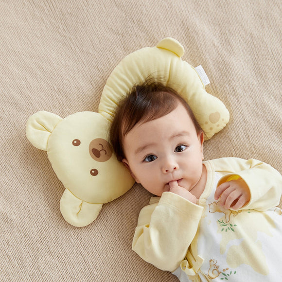 Purcotton Baby Head-Shaping Pillow Pure Cotton Cover - Bear