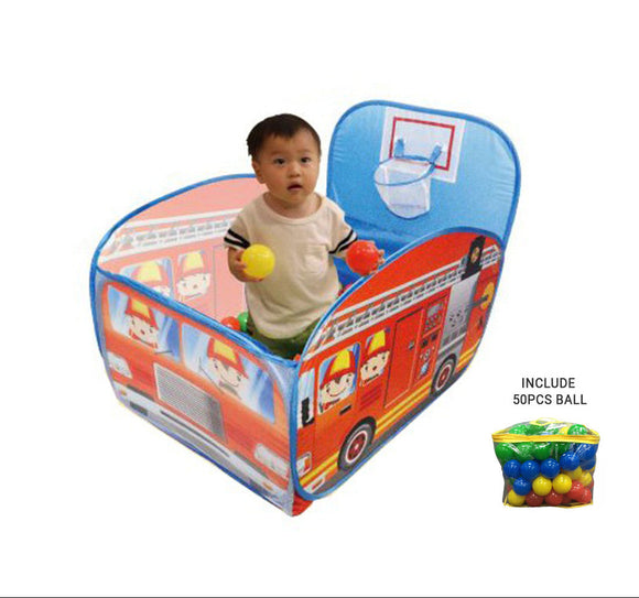 BabyOne Kids Fire Truck Play Tent Ball House (50pcs ball)