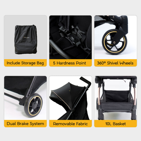 Bonbijou Mini-Go Compact Lightweight Travel Friendly Stroller