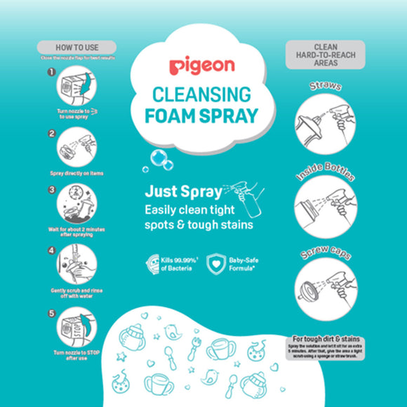 Pigeon Baby Safe Formula Cleansing Foam Spray