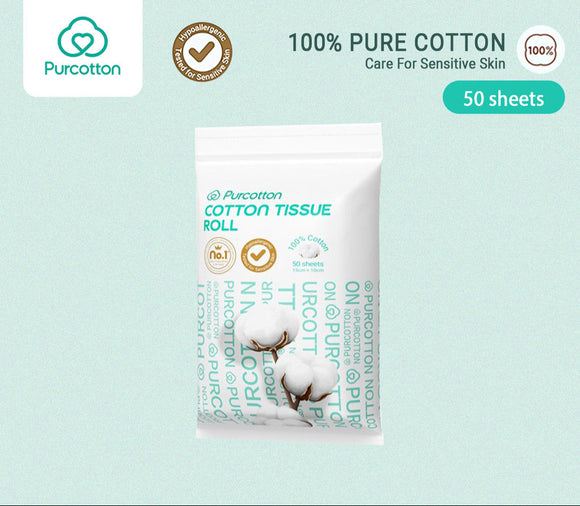 Purcotton Cotton Tissue Roll 15cm x 10 cm (50 sheets/pack)