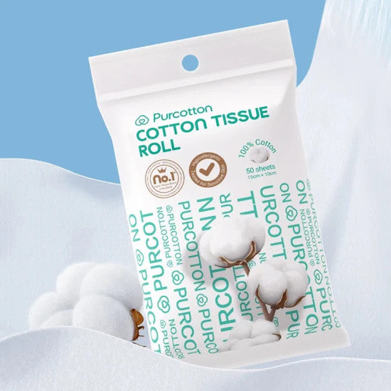 Purcotton Cotton Tissue Roll 15cm x 10 cm (50 sheets/pack)