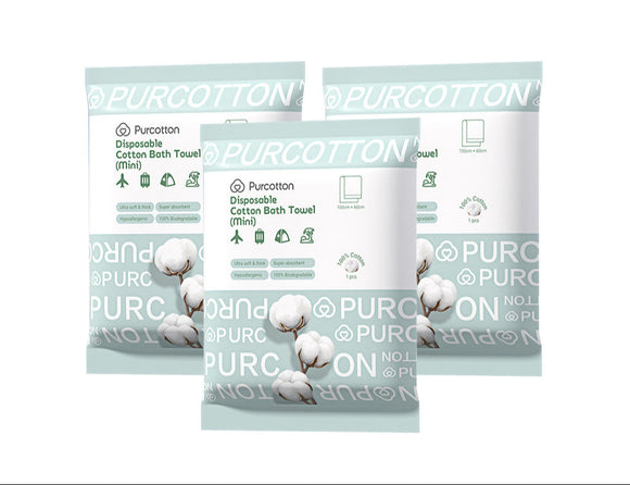 Purcotton Disposable Cotton Bath Towel 100% cotton (100 x 60cm)
