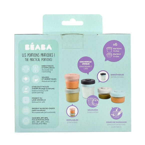 Beaba Clips Portions Starter Baby Food Storage Set (6pc)