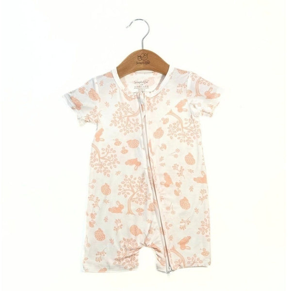Simply Life Baby Bamboo Short sleeved Shortall (Zipper)