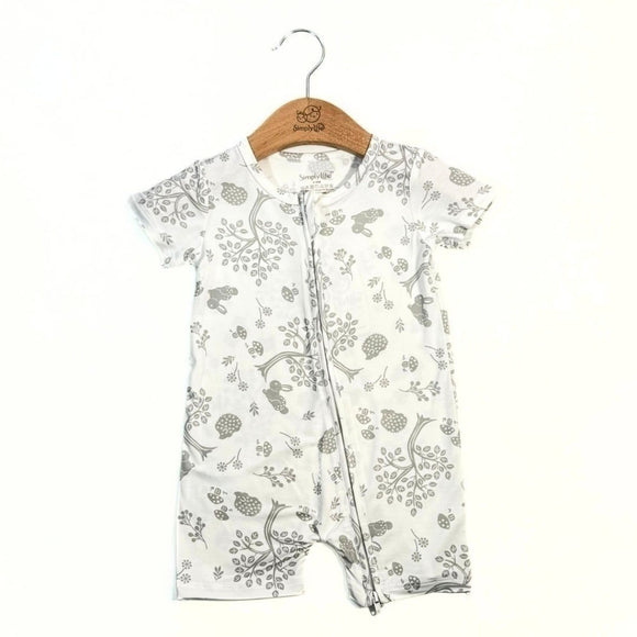 Simply Life Baby Bamboo Short sleeved Shortall (Zipper)