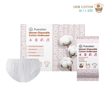 Purcotton Disposable Cotton Underwear 100% cotton (M / L Size)
