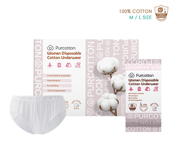 Purcotton Disposable Cotton Underwear 100% cotton (M / L Size)