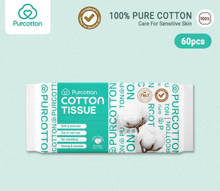Purcotton 100% Cotton Tissue Face Wash Towels Baby Soft Towels Cleansing Towels