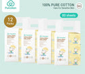 Purcotton 100% Cotton Baby Wet Wipes for Hand & Mouth (3in1) -80sheets