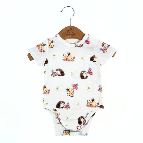 Simply Life Baby Bamboo Romper with shoulder button (Various Designs)