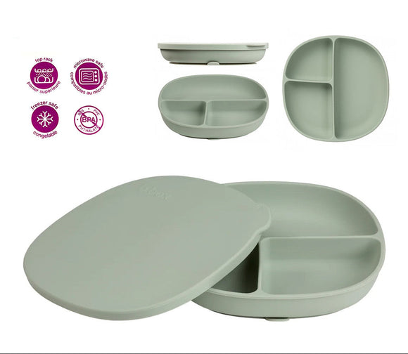 B.Box Silicone Plate + Lid 690ml Kids Suction Plate 6 months+