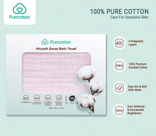 Purcotton Baby Gauze Bath Towel & Handkerchief