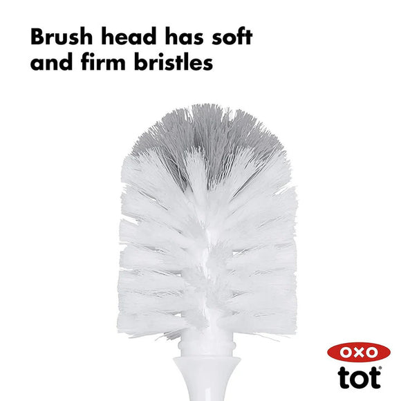 OXO Tot Bottle Brush with Detail Cleaner & Stand - Grey
