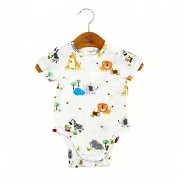 Simply Life Baby Bamboo Romper with shoulder button (Various Designs) - 0