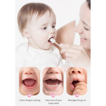 Lucky Baby Disposable Baby Soft Knitted Gauze Oral / Tongue Cleaner for Newborn Toothbrush Mouth Cleaning