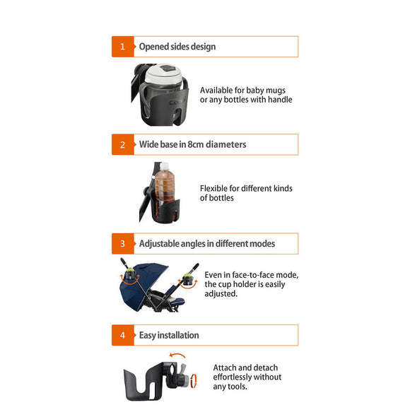Combi Cup Holder Black | Suitable for Combi Stroller Models