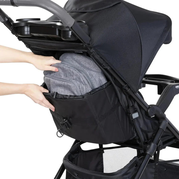 Baby Trend Passport Cargo Stroller Travel System one hand folded