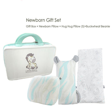 Little Zebra Newborn Gift Set Newborn Pillow + Hug Hug Pillow + Buckwheat Beanie + Gift Box