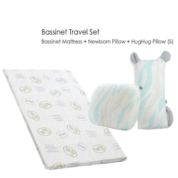 Little Zebra Bassinet Travel Set Bassinet mattress + Newborn Pillow + Hug Hug Pillow (s)
