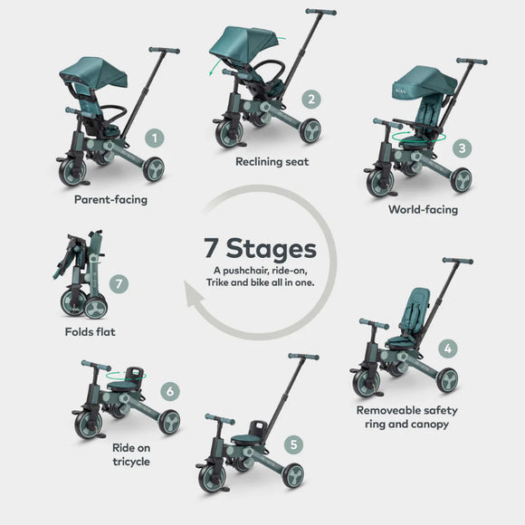 Micro Tricycle 7-in-1 Toddler 3-Wheel Balance Bike, Push Ride-On, Kids Trike