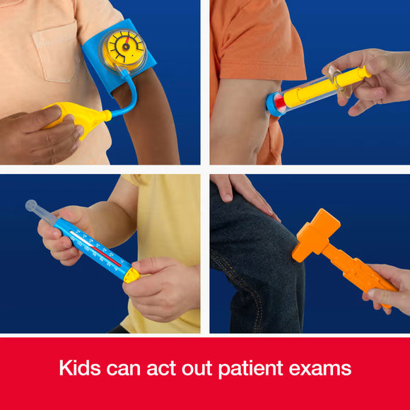 Fisher Price 1988 Medical Kit 11-Piece Pretend Play Set, Mattel 80th Flashback Playback