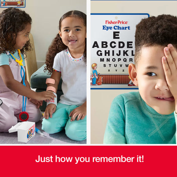 Fisher Price 1988 Medical Kit 11-Piece Pretend Play Set, Mattel 80th Flashback Playback