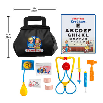 Fisher Price 1988 Medical Kit 11-Piece Pretend Play Set, Mattel 80th Flashback Playback