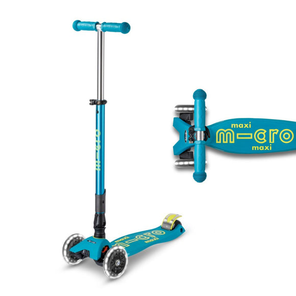 Micro Maxi Deluxe Foldable 3-Wheel LED Kids Scooter, Foldable, Adjustable, Light Up Wheels