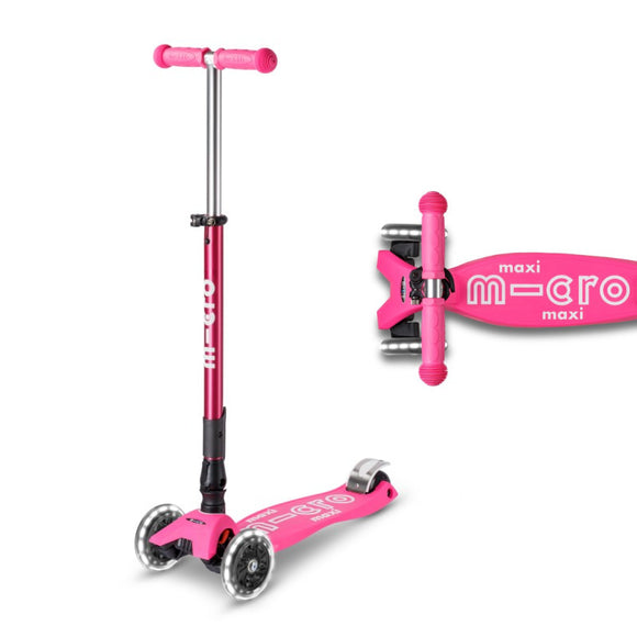 Micro Maxi Deluxe Foldable 3-Wheel LED Kids Scooter, Foldable, Adjustable, Light Up Wheels