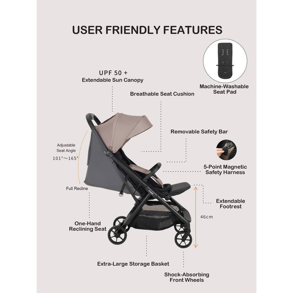 (Pre-order) Combi Auto N Neo Compact Stroller Cabin Friendly A3 Size Stroller - ETA End of May