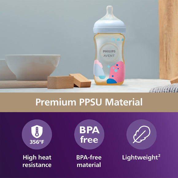 Philips Avent Welcome Baby Gift Set with Natural Response PPSU Bottles (SCD849/01)