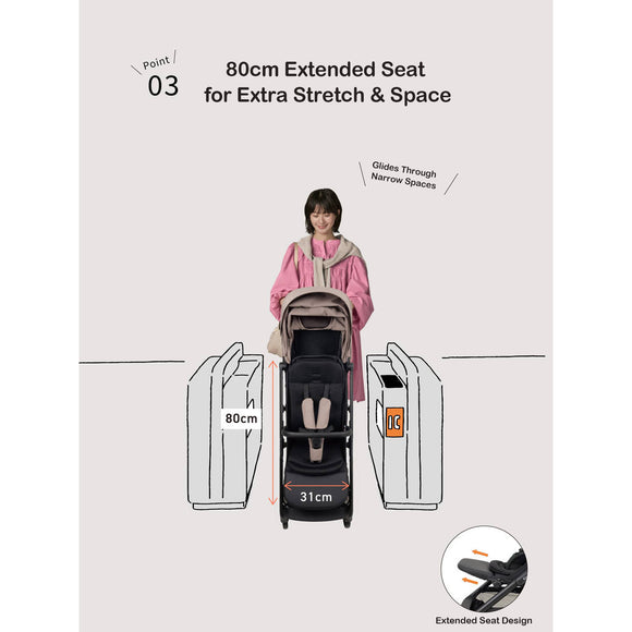 (Pre-order) Combi Auto N Neo Compact Stroller Cabin Friendly A3 Size Stroller - ETA End of May