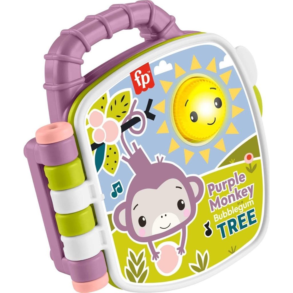 Fisher-Price Purple Monkey Musical Storybook Toy For Baby & Toddler With Lights & Sounds - 0
