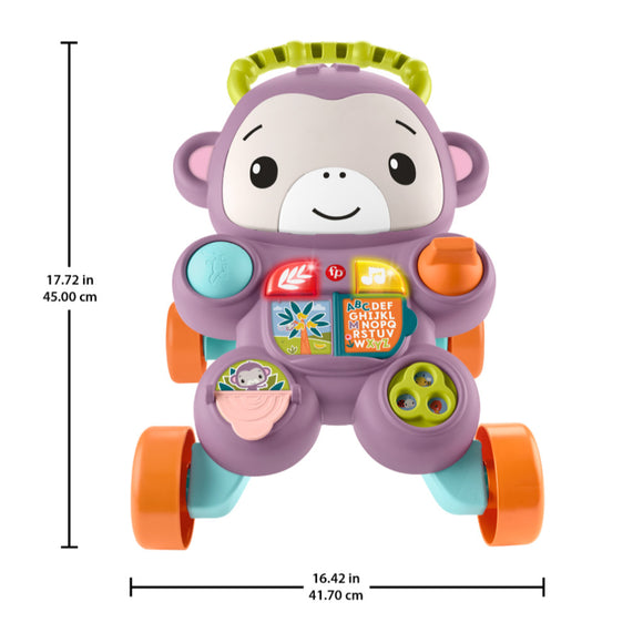 Fisher-Price Learn With Me Purple Monkey Walker Baby Learning Toy With Music & Lights