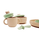 Combi Bear Silicone Tableware Gift Box (Rice+Green) Learning Tableware Dinner Bowls Plates-4