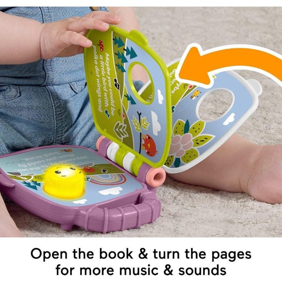 Fisher-Price Purple Monkey Musical Storybook Toy For Baby & Toddler With Lights & Sounds