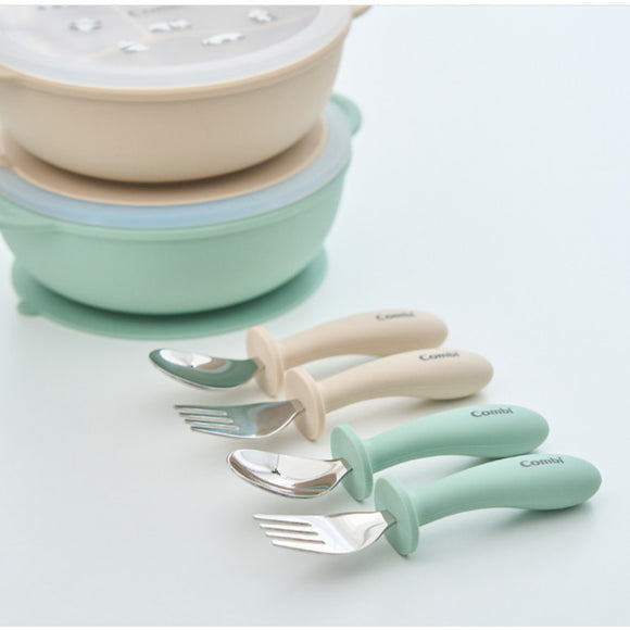 COMBI Stainless Steel Learning Fork Spoon Set With Storage Box Tableware