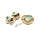 Combi Bear Silicone Tableware Gift Box (Rice+Green) Learning Tableware Dinner Bowls Plates-3