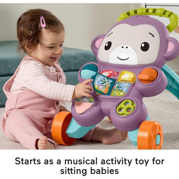 Fisher-Price Learn With Me Purple Monkey Walker Baby Learning Toy With Music & Lights