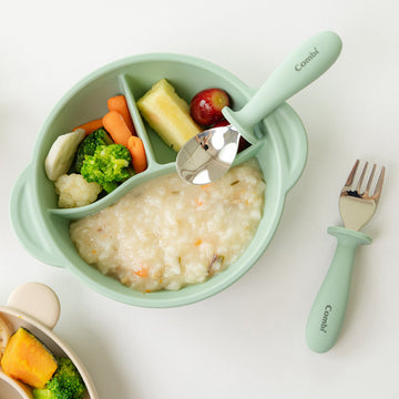 COMBI Silicone Learning Suction Bowl + Lid Tableware Separate - 0