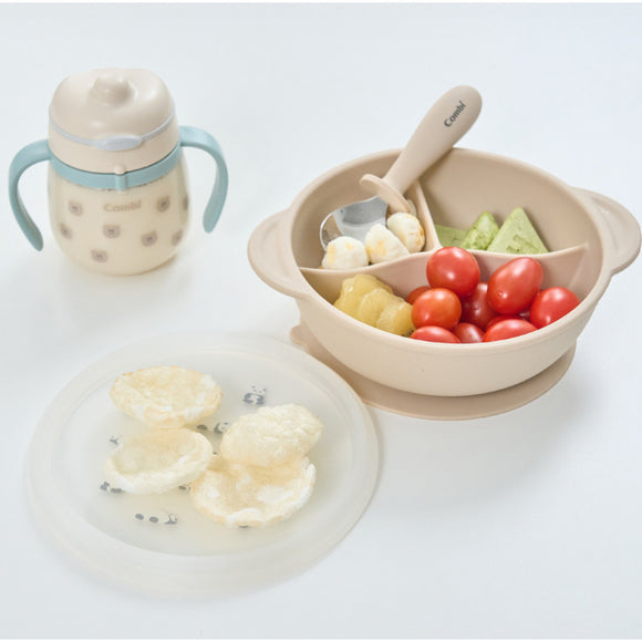 COMBI Silicone Learning Suction Bowl + Lid Tableware Separate