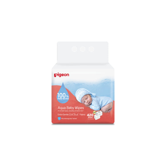 Pigeon Aqua Baby Wipes Hard Lid Cover (70 Wipes x 6)