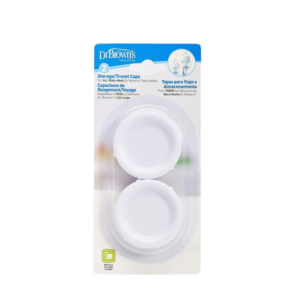 Dr Brown's Wide-Neck Baby Bottle Travel Cap 2pcs