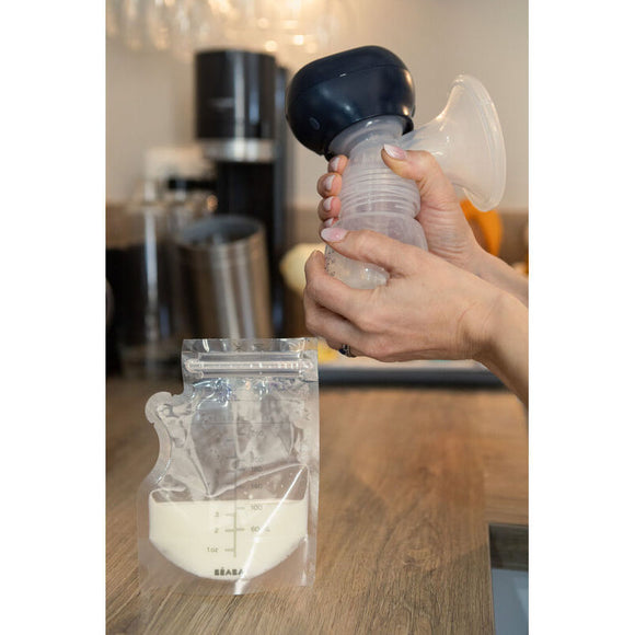 Beaba Breast Milk Storage Bags Pack of 50 - 250ml | Pre-Sterilised BPA-Free Breastmilk Storage Pouches