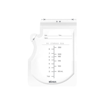 Beaba Breast Milk Storage Bags Pack of 50 - 250ml | Pre-Sterilised BPA-Free Breastmilk Storage Pouches